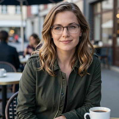 Tyler, a 30-year-old verified member at an outdoor cafe, looking for a long-haul relationship