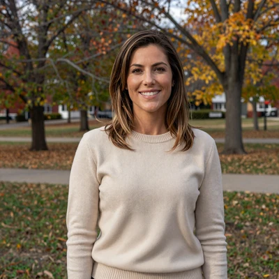 Samantha, 35, woman with brown hair in a sweater at a North Platte Nebraska park, verified trucker dating profile