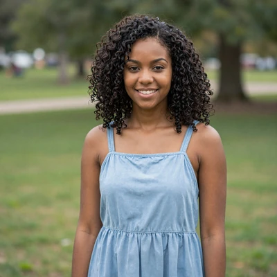 Jasmine, 25, a Black woman in a casual dress at a Georgia park, verified trucker dating profile